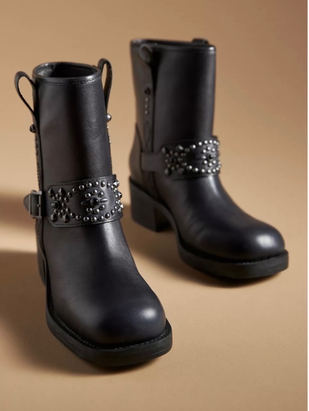 Ash Tequila Leather Moto Biker Boots Black SZ EU 39